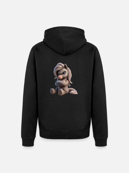 Pony grim 1 - Unisex Premium Organic Zip Hoodie - black