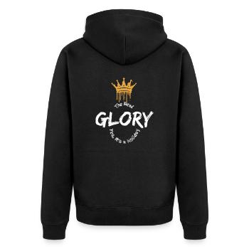 The Real Glory - Unisex Premium Organic Zip Hoodie - black - Back - Nico (187cm)