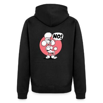 Poodle saying "No! - Unisex Premium Organic Zip Hoodie - black - Back - Nico (187cm)