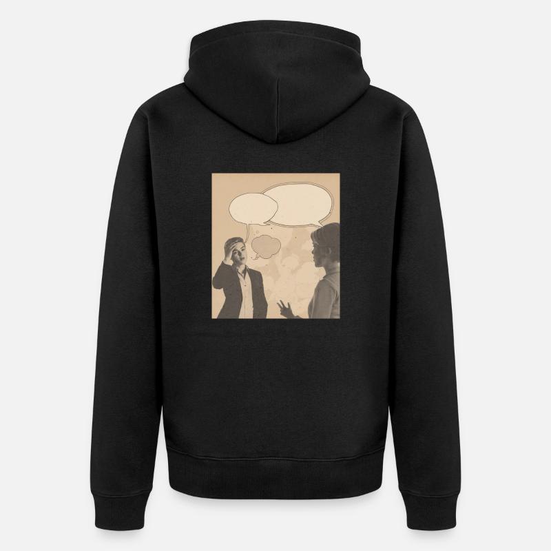 Conversation rétro - Veste à capuche bio Premium Unisexe - noir