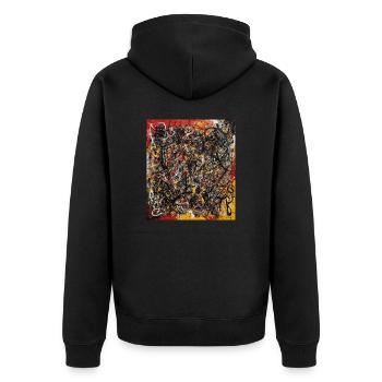 Abstrait - Veste à capuche bio Premium Unisexe - noir - Dos - Nico (187cm)