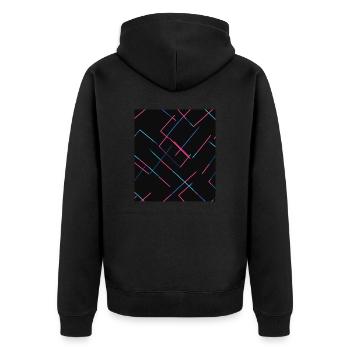 Abstract neon lines - Unisex Premium Organic Zip Hoodie - black - Back - Nico (187cm)