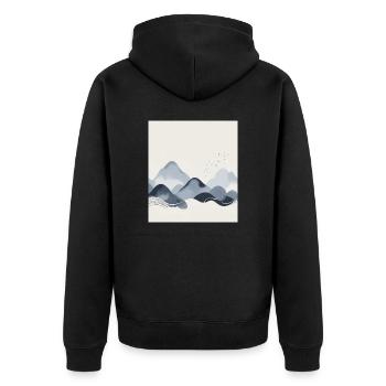 Montagnes abstraites - Veste à capuche bio Premium Unisexe - noir - Dos - Nico (187cm)