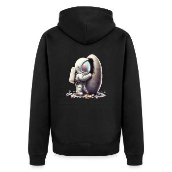 Pâques Pâques Lapin Veille de Pâques Dimanche de Pâques Oeuf de Pâques Printemps - Veste à capuche bio Premium Unisexe - noir - Dos - Nico (187cm)