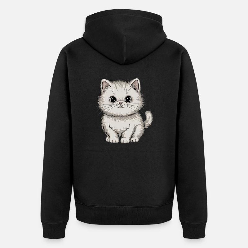 Chat persan - Veste à capuche bio Premium Unisexe - noir