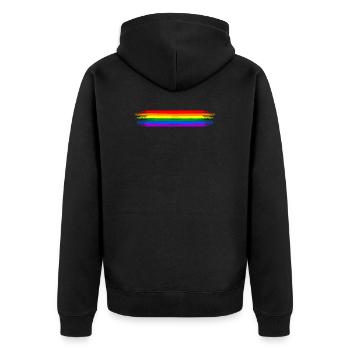 LGBT arc-en-ciel gay pride gay lesbienne - Veste à capuche bio Premium Unisexe - noir - Dos - Nico (187cm)