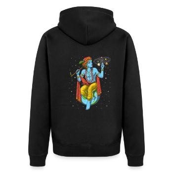 Seigneur hindou Krishna - Veste à capuche bio Premium Unisexe - noir - Dos - Nico (187cm)