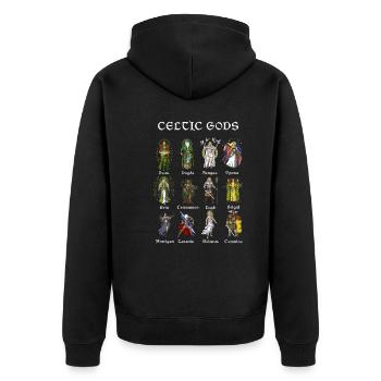 Alte Götter der keltischen Mythologie - Unisex Premium Bio Zip Hoodie - Schwarz - Hinten - Nico (187cm)