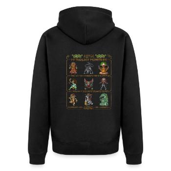 Ancient Aztec Mythology Monsters - Unisex Premium Organic Zip Hoodie - black - Back - Nico (187cm)