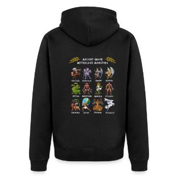 Monster der antiken griechischen Mythologie - Unisex Premium Bio Zip Hoodie - Schwarz - Hinten - Nico (187cm)