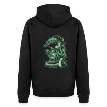 Créature de la mythologie aztèque Cipactli - Veste à capuche bio Premium Unisexe - noir - Dos - Nico (187cm)