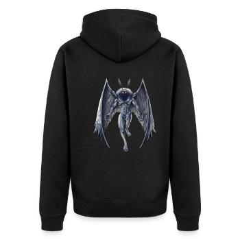Créature cryptide Mothman - Veste à capuche bio Premium Unisexe - noir - Dos - Nico (187cm)