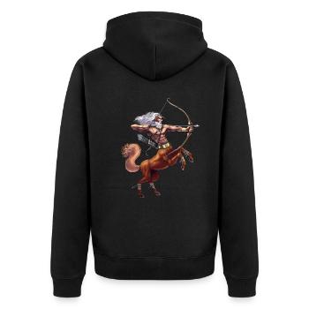 Greek Mythology Deity Centaur - Unisex Premium Organic Zip Hoodie - black - Back - Nico (187cm)