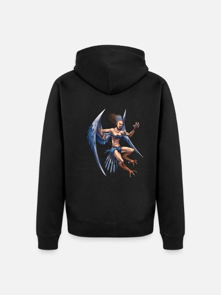 Greek Mythology Deity Harpy - Unisex Premium Organic Zip Hoodie - black