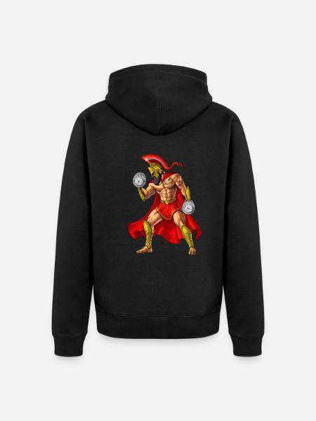 Spartan Warrior Bodybuilder - Unisex Premium Organic Zip Hoodie - black