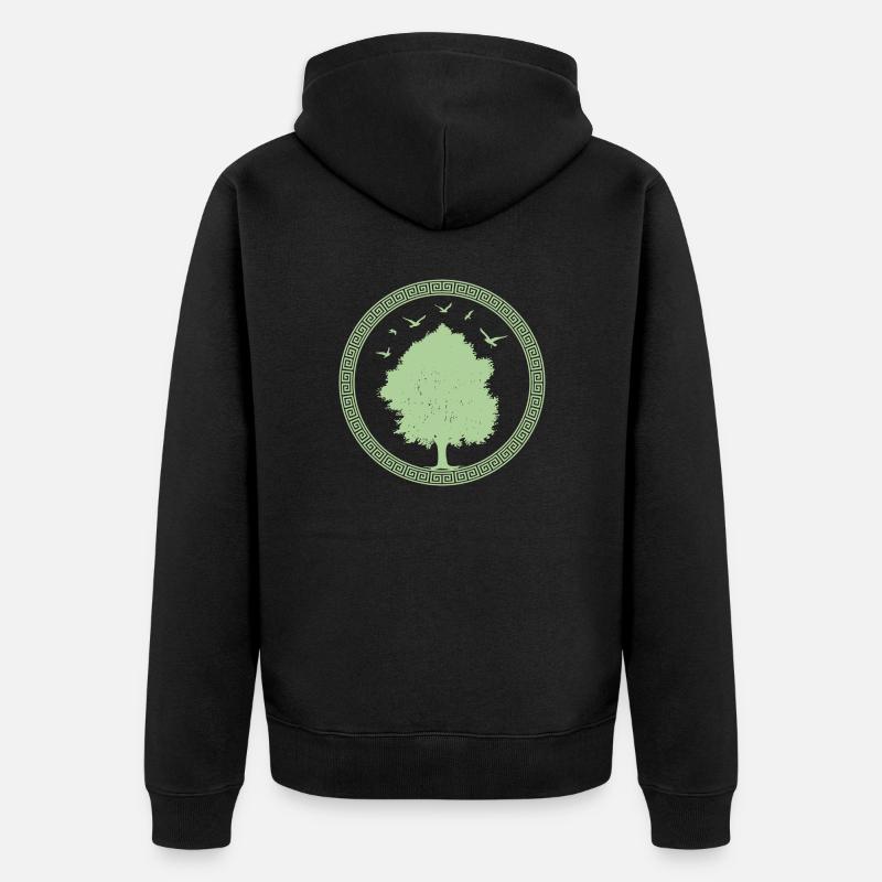 Baum des Lebens - Unisex Premium Bio Zip Hoodie - Schwarz