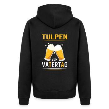 Tulpen zum Vatertag - Unisex Premium Bio Zip Hoodie - Schwarz - Hinten - Nico (187cm)