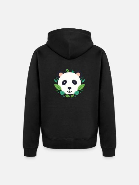 Panda Peace - Unisex Premium Organic Zip Hoodie - black