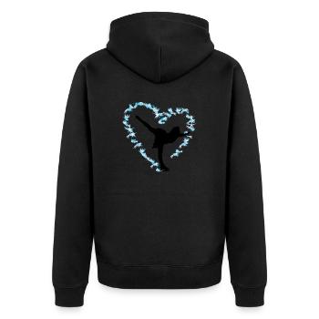 Eiskunstlauf Schlittschuhlauf Eis Figuren Tanz - Unisex Premium Bio Zip Hoodie - Schwarz - Hinten - Nico (187cm)