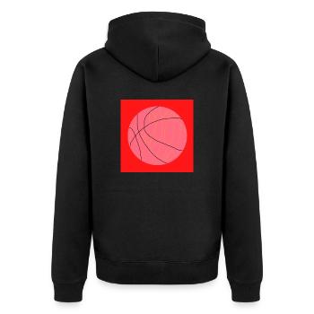 Niemals nicht am Basketball spielen (rot, rosa) - Unisex Premium Bio Zip Hoodie - Schwarz - Hinten - Nico (187cm)