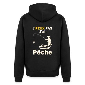 J'Peux pas j'ai pêche - Veste à capuche bio Premium Unisexe - noir - Dos - Nico (187cm)