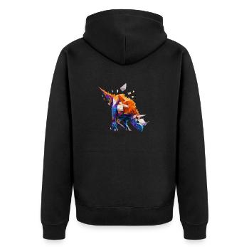 Origami T-rex : courageux, créatif - Veste à capuche bio Premium Unisexe - noir - Dos - Nico (187cm)