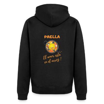 Paella Love est dans le riz - Veste à capuche bio Premium Unisexe - noir - Dos - Nico (187cm)