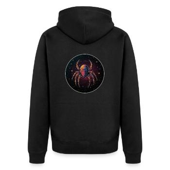 Weltraumspinne im Weltall im Orbit - Unisex Premium Bio Zip Hoodie - Schwarz - Hinten - Nico (187cm)