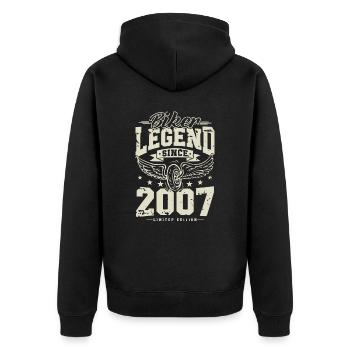 Légende du motard depuis 2007 - Veste à capuche bio Premium Unisexe - noir - Dos - Nico (187cm)