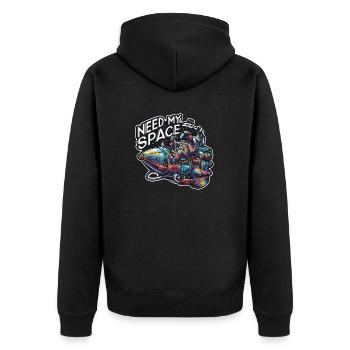 J’ai besoin de ma place Spaceman avec vaisseau spatial - Veste à capuche bio Premium Unisexe - noir - Dos - Nico (187cm)