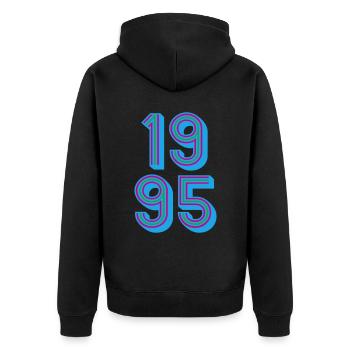 1995 Année de naissance | Couleurs changeantes - Veste à capuche bio Premium Unisexe - noir - Dos - Nico (187cm)