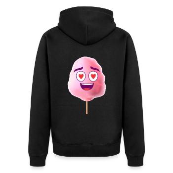 Barbe à papa rose - Veste à capuche bio Premium Unisexe - noir - Dos - Nico (187cm)