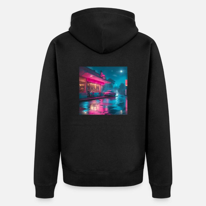 old dinner - Unisex Premium Bio Zip Hoodie - Schwarz
