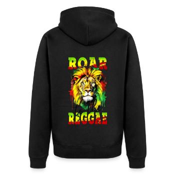 Lion Jamaïque Couleurs Reggae Rasta Rastafari Roar - Veste à capuche bio Premium Unisexe - noir - Dos - Nico (187cm)