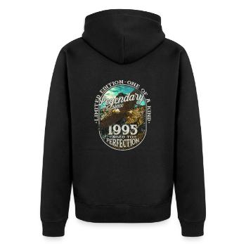 Légendaire depuis 1995 - Veste à capuche bio Premium Unisexe - noir - Dos - Nico (187cm)