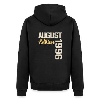 Anniversaire Août 1996 - Edition Limitée Août 1996 - Veste à capuche bio Premium Unisexe - noir - Dos - Nico (187cm)