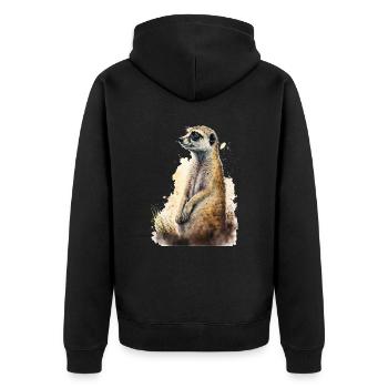 Suricate mignon mignon - Veste à capuche bio Premium Unisexe - noir - Dos - Nico (187cm)