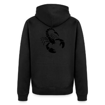 Scorpion - Unisex Premium Organic Zip Hoodie - black - Back - Nico (187cm)