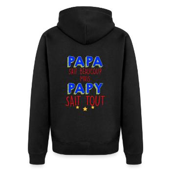 Papy meilleur Bricoleur Que Papa - Veste à capuche bio Premium Unisexe - noir - Dos - Nico (187cm)