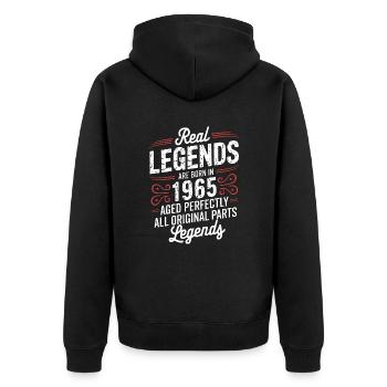 59th Anniversary September 1965 - Unisex Premium Organic Zip Hoodie - black - Back - Nico (187cm)