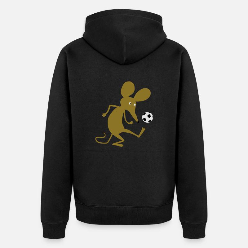 Fussballmaus - Unisex Premium Bio Zip Hoodie - Schwarz