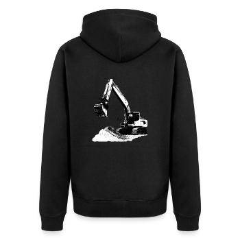 Excavator - Unisex Premium Bio Zip Hoodie - Schwarz - Hinten - Nico (187cm)