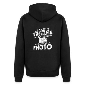 Thérapie photo - Veste à capuche bio Premium Unisexe - noir - Dos - Nico (187cm)