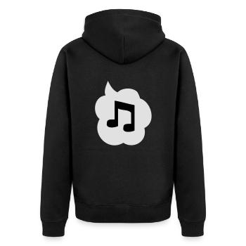 Music Talking - Unisex Premium Organic Zip Hoodie - black - Back - Nico (187cm)
