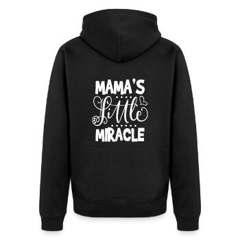 Mamans Litte Miracle Birth Gift Idea - Veste à capuche bio Premium Unisexe - noir - Dos - Nico (187cm)