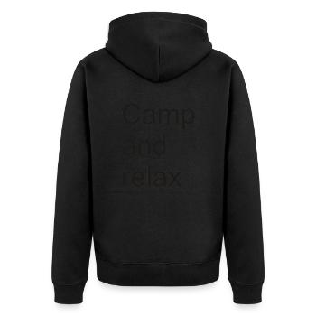camp an relay camping camper motorhome motorhome camping - Unisex Premium Organic Zip Hoodie - black - Back - Nico (187cm)