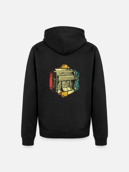 Orgel Orgelmusik - Unisex Premium Bio Zip Hoodie - Schwarz