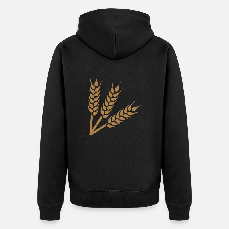 Weizen - Unisex Premium Bio Zip Hoodie - Schwarz