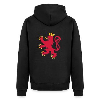 luxembourg Löwe von Luxemburg Symbol Flagge - Unisex Premium Bio Zip Hoodie - Schwarz - Hinten - Nico (187cm)