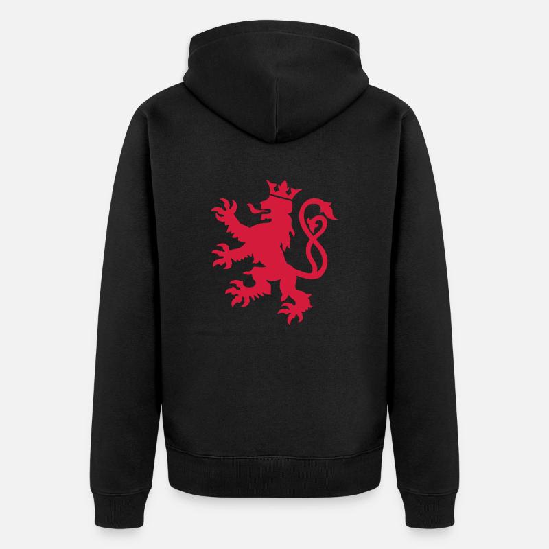 lion du luxembourg symbole drapeau - Veste à capuche bio Premium Unisexe - noir